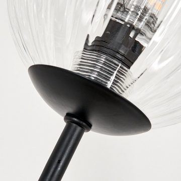 hofstein Stehlampe Stehlampe aus Metall/Riffelglas in Schwarz/Klar, ohne Leuchtmittel, Leuchte mit Glasschirmen (10cm), dimmbar, 5xG9, ohne Leuchtmittel
