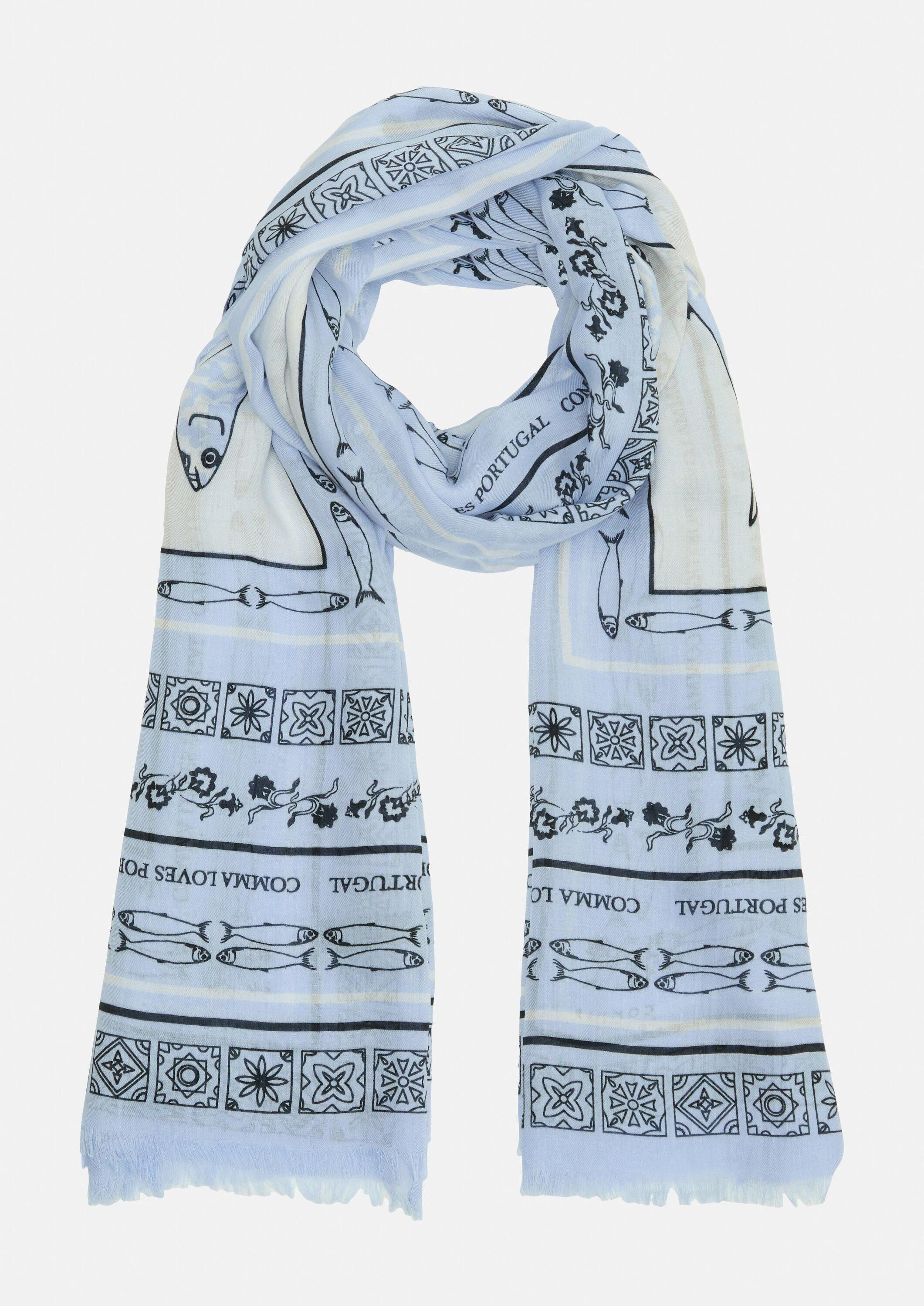 comma Schal Tuch Modal-Schal mit Print, günstig online kaufen