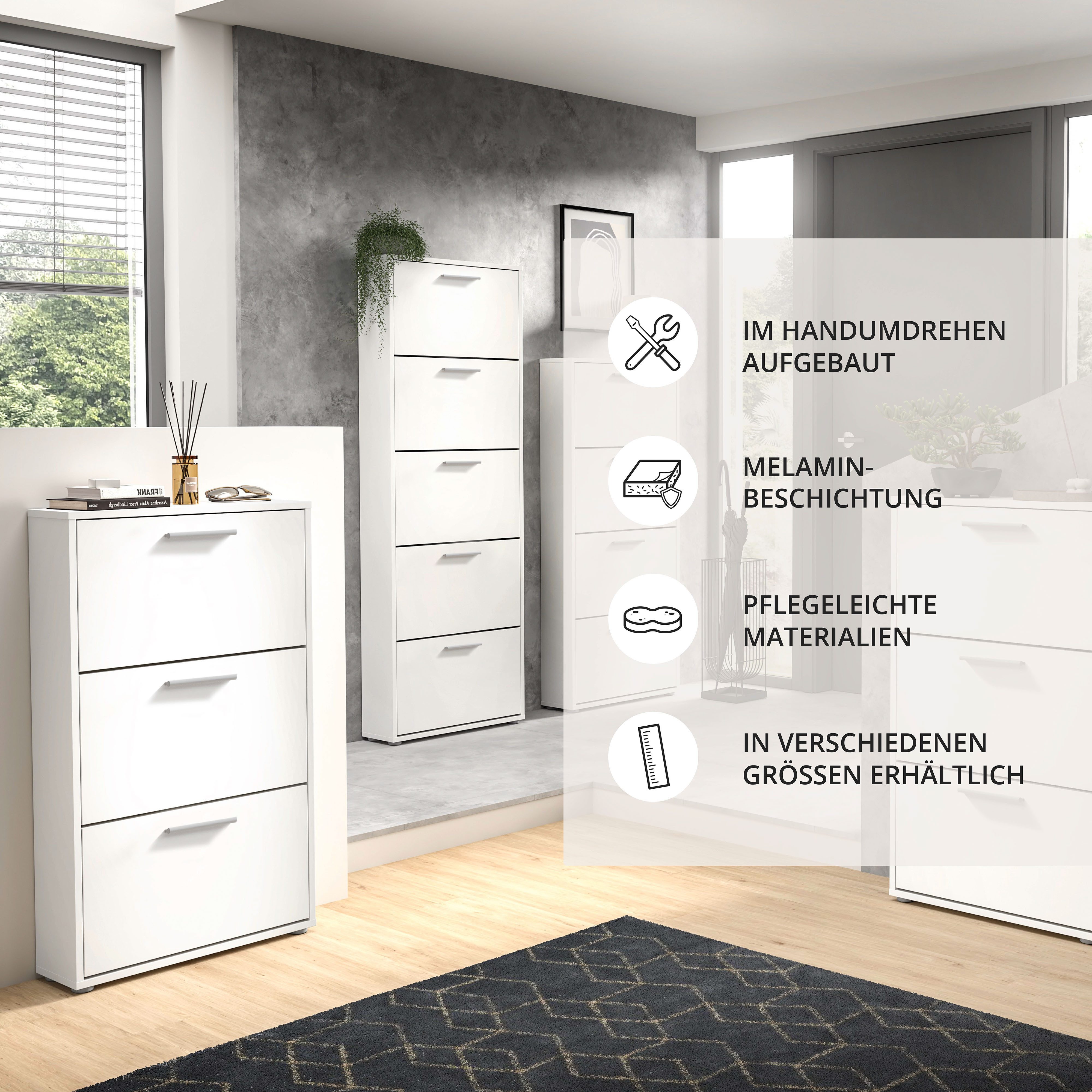 HBZ Schuhkipper Sam Schuhkipper, Schuhschrank BxHxT 59x136x17 cm (1 St), mit 4 Klappen