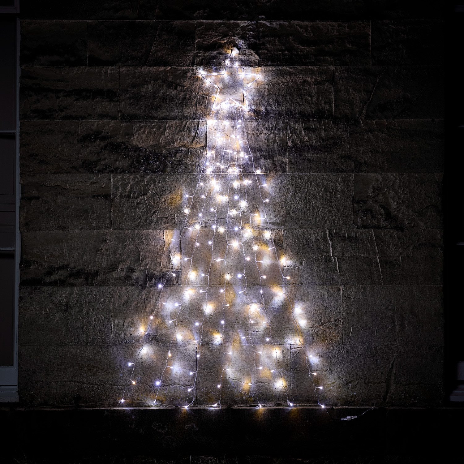 Lights4fun LED Dekolicht Wanddeko Bicolor LED Weihnachtsbaum mit Fernbedienung, LED fest integriert