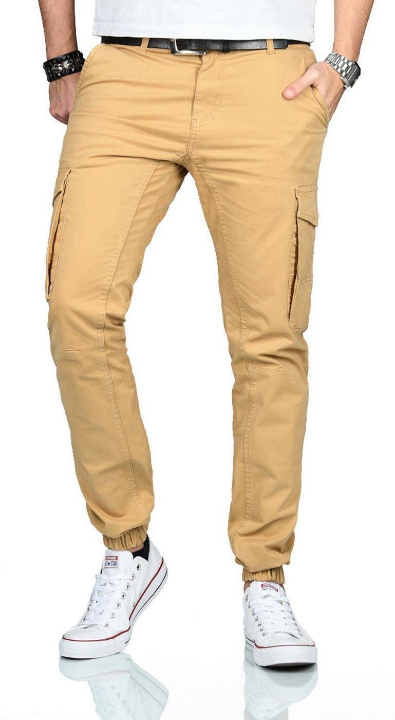 Alessandro Salvarini Cargohose ASJacamo mit Elasthan, Regular Slim Fit beige | Stoffhosen