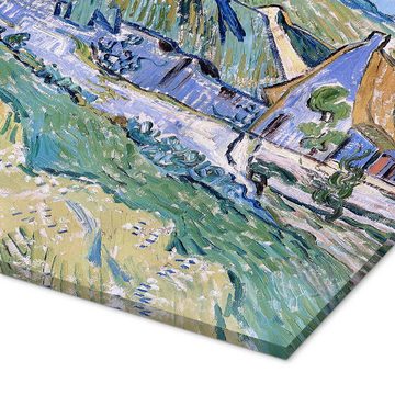 Posterlounge Acrylglasbild Vincent van Gogh, Strohgedeckte Häuser in Auvers-sur-Oise, Wohnzimmer Landhausstil Malerei