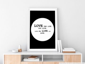 Sinus Art Leinwandbild Poster in 60x90cm Liebe das Leben was du lebst. Lebe das Leben was du liebst.