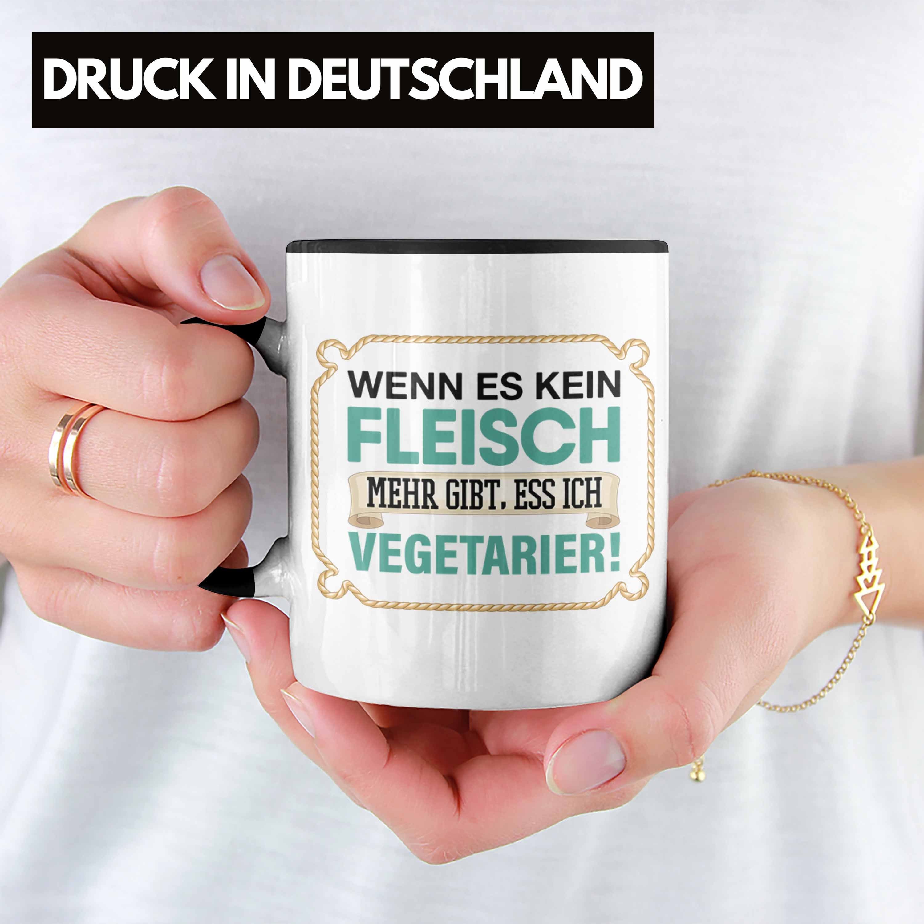 Trendation Tasse Anti Vegetarier Tasse Wenn Es Kein Fleisc Geschenk Schwarz