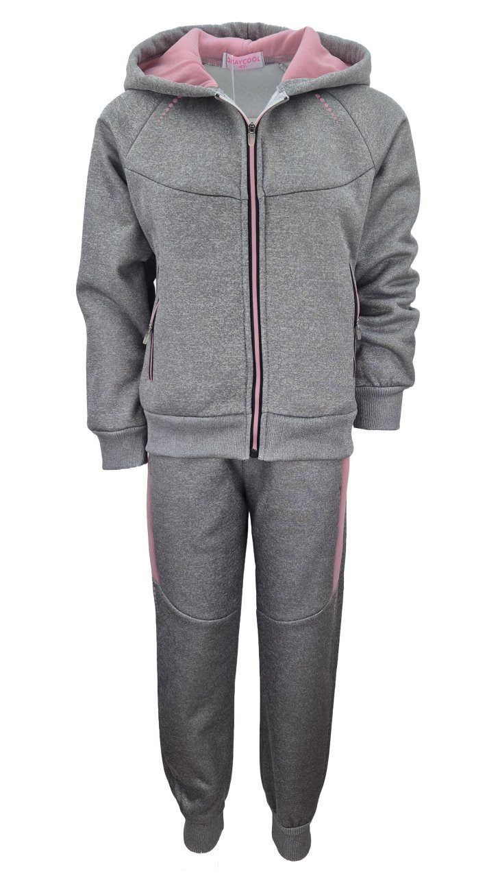 Girls Fashion Sweatanzug Mädchen Jogginganzug Freizeitset Sweat-Jacke + Jogginghose MF122e (Set)