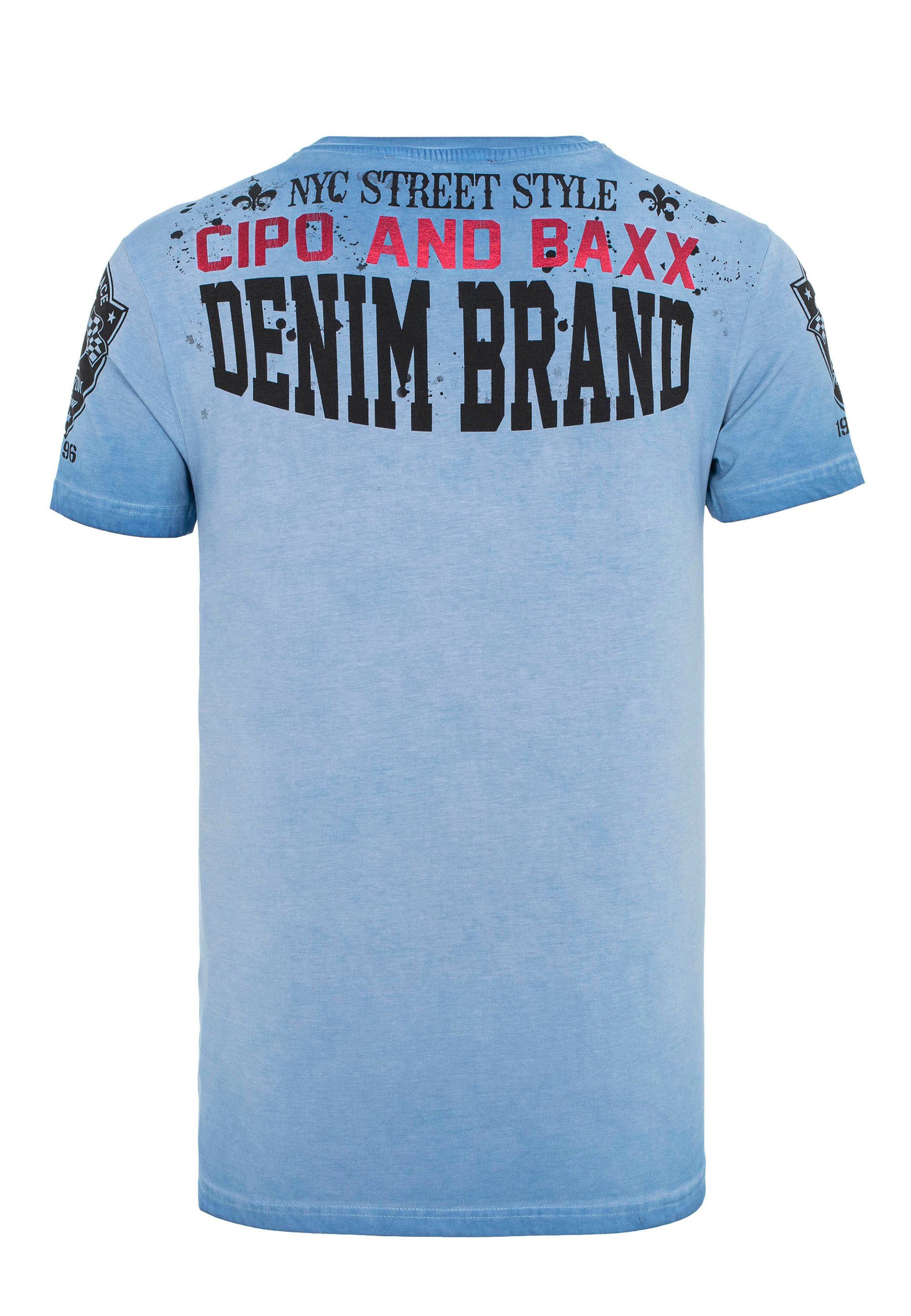 Print T-Shirt mit & coolem Cipo Baxx