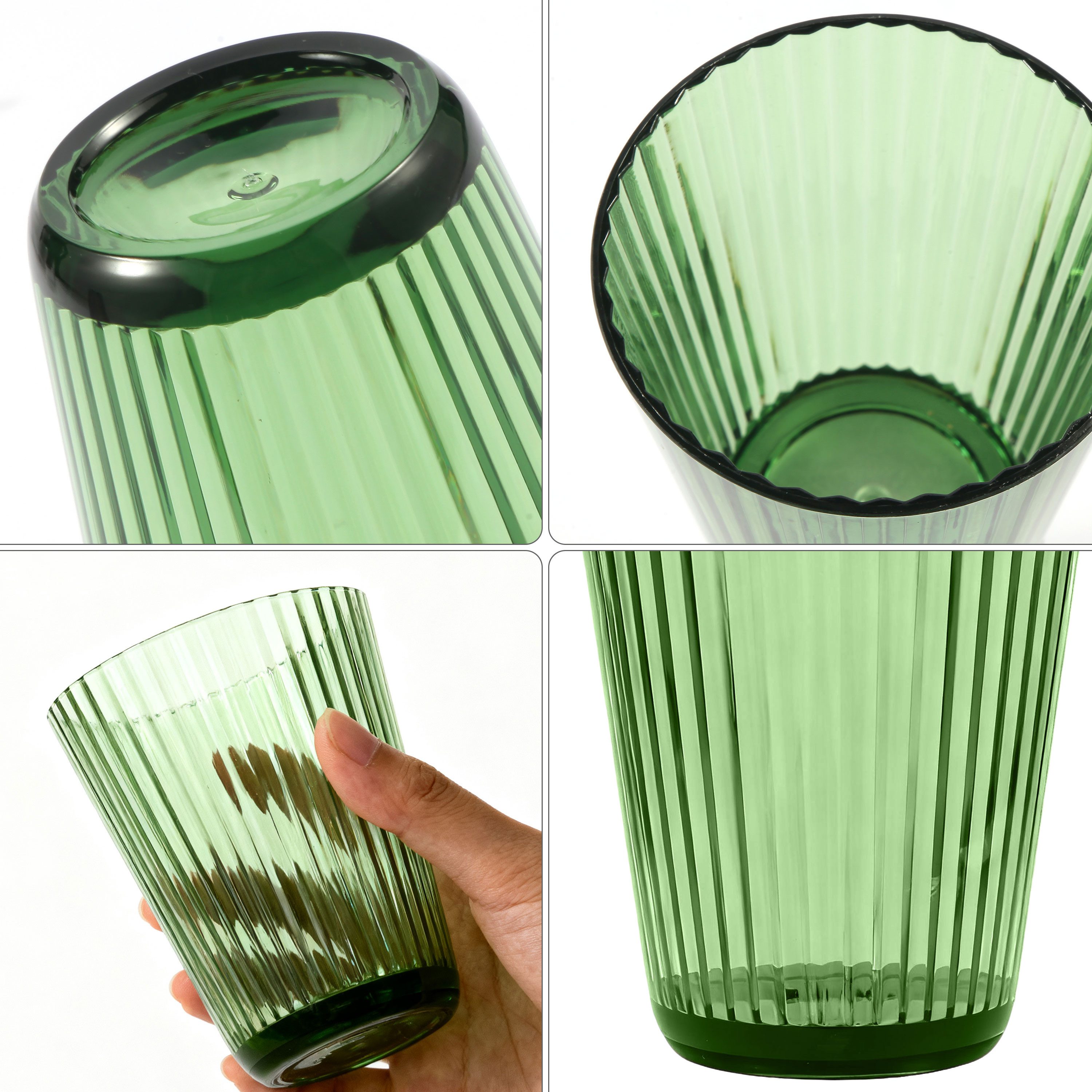 Ribelli Gläser-Set 12er Set Trinkgläser aus Kunststoff, 300/500ml Plastik Wassergläser, für Party, Camping, Familie