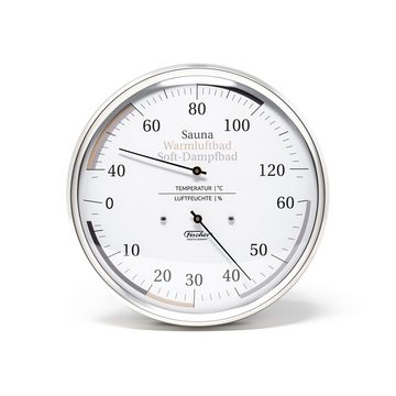 Fischer Klimamesser 184.01 Sauna-Thermohygrometer 130 mm Edelstahl Made in Germany