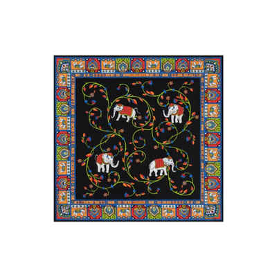 Roeckl Halstuch Roeckl Elephant Garden Black Multi 53x53