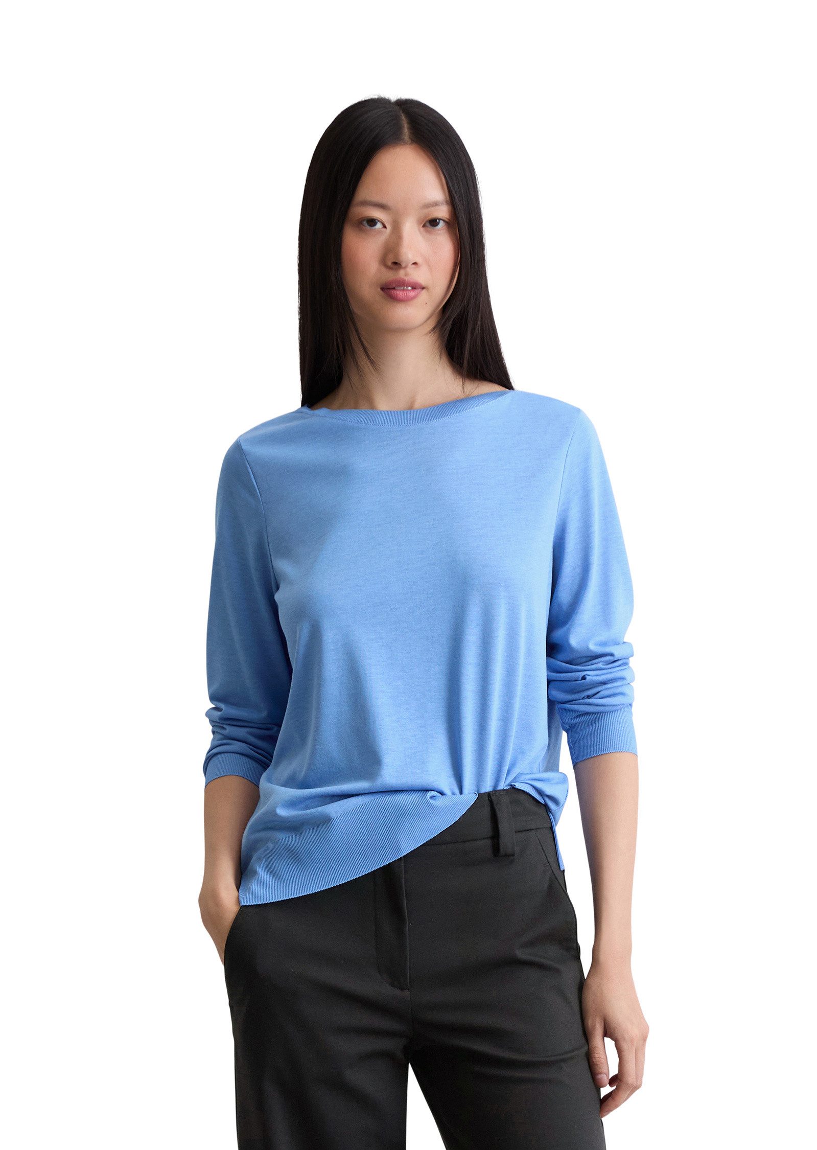 Marc O'Polo Langarmshirt aus TENCEL™ Lyocell-Baumwolle-Mix günstig online kaufen