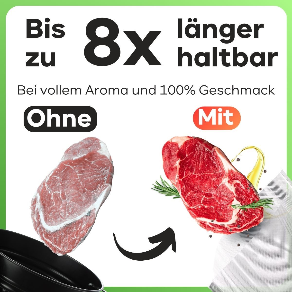 ProfiCook Vakuumierer PC-VK 1080, inkl. 18 Beutel, Lebensmittel 8x länger Frisch