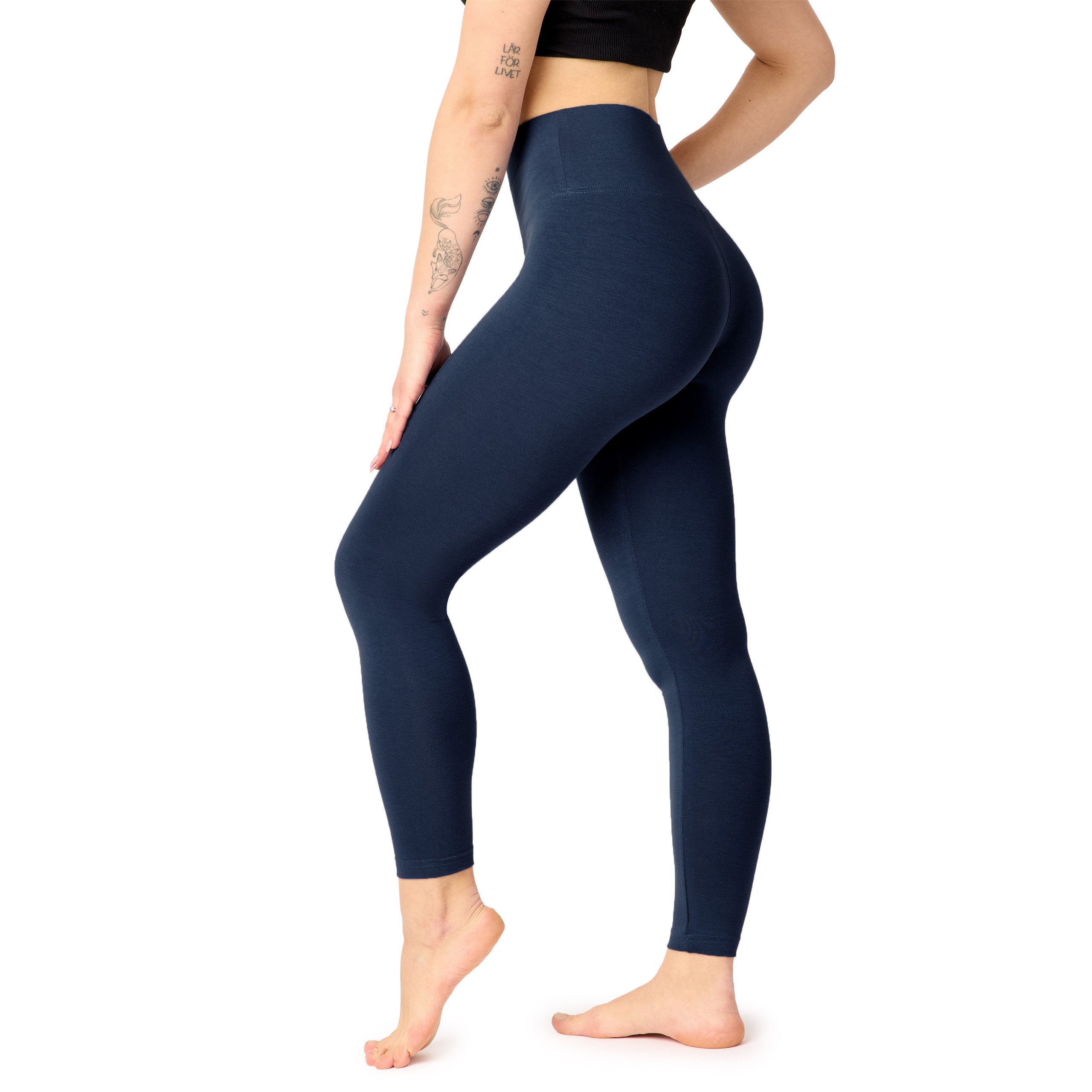 Bellivalini Highwaist Leggings Damen Lange Leggings High Waist Comfort aus Viskose für Yoga BLV50-289 (1-tlg) elastischer Bund