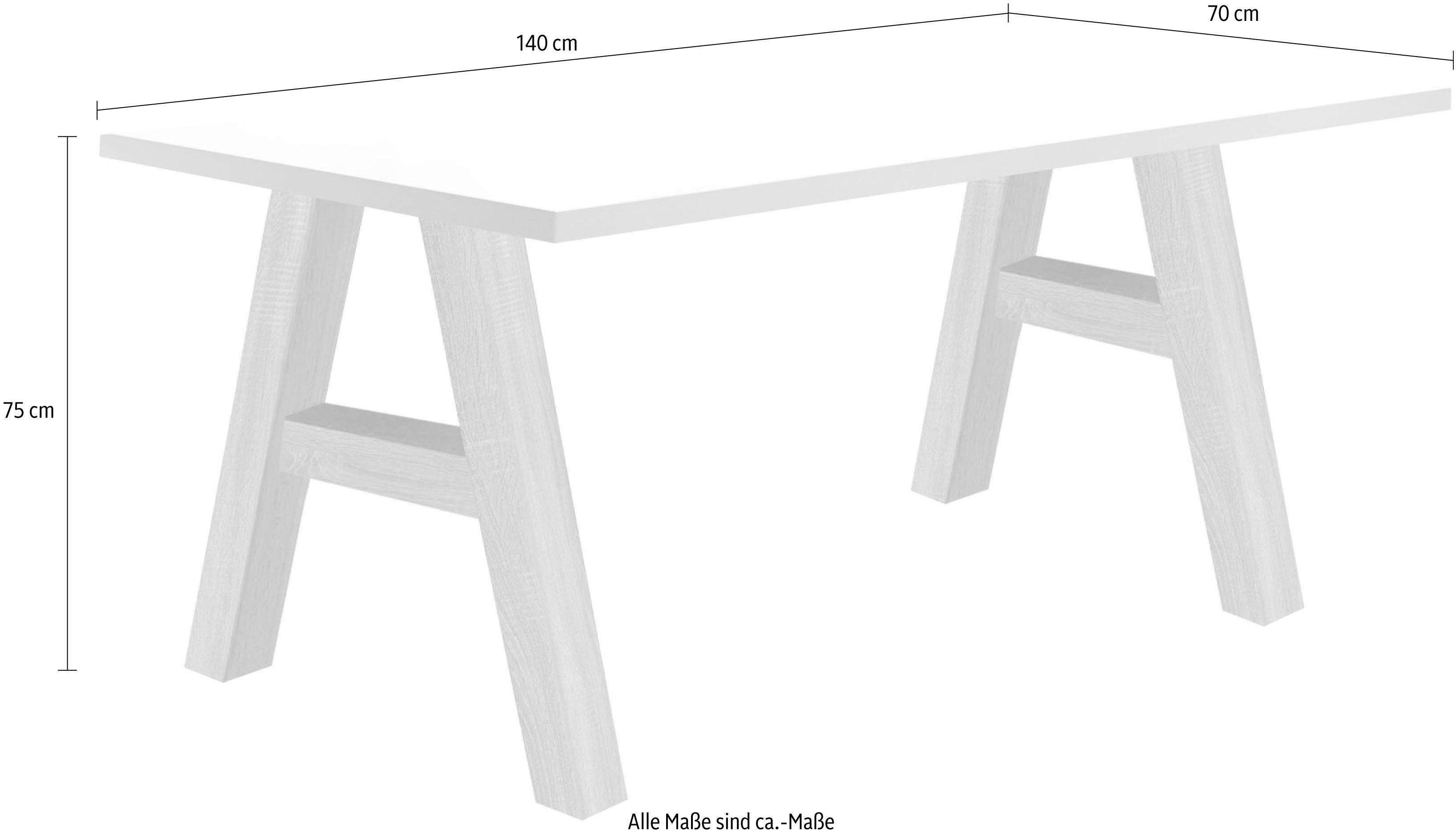 matt Mäusbacher Mio eichefarben | weiß Schreibtisch