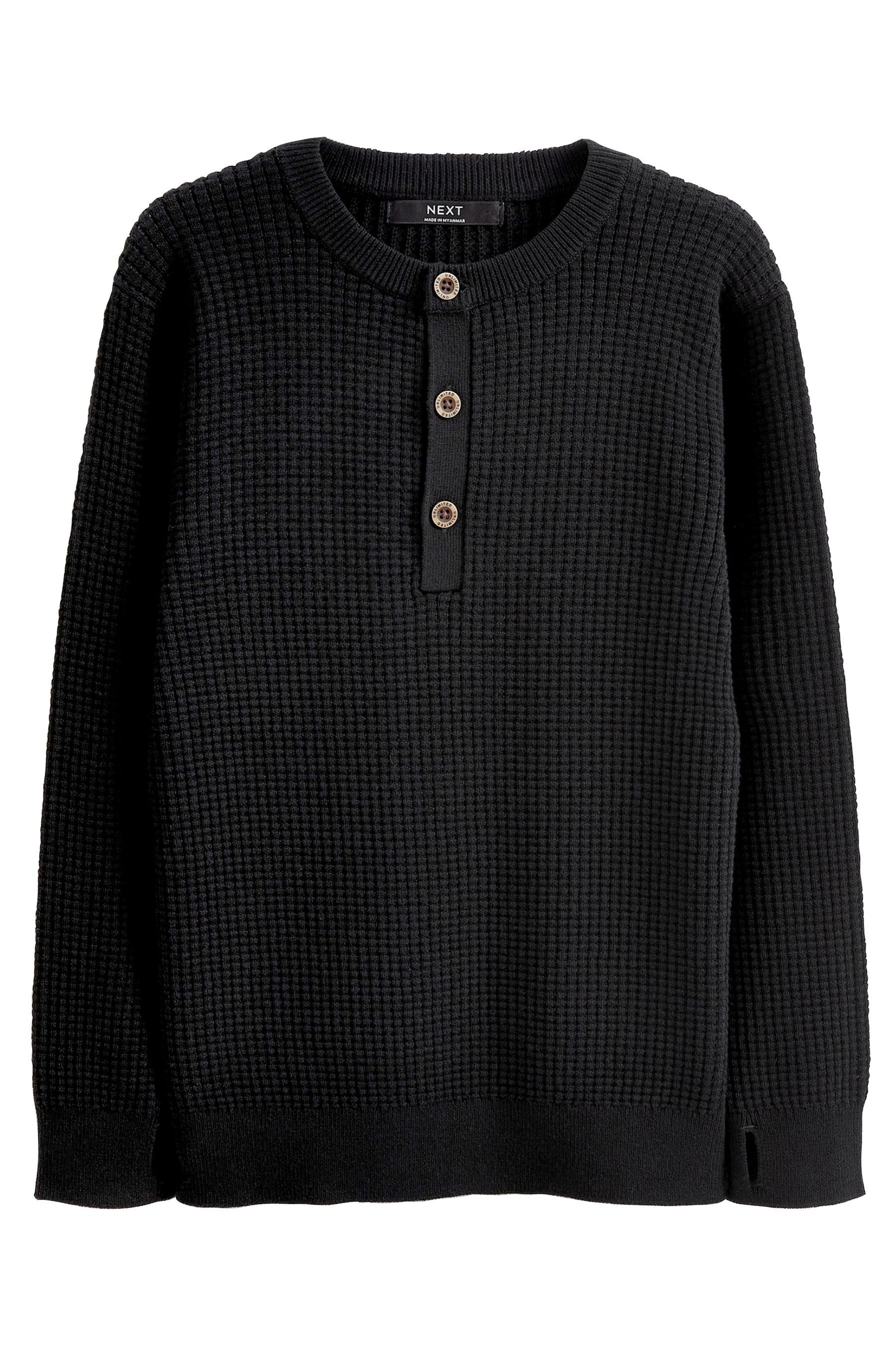 Next Rundhalspullover Henley Rundhalspullover (1-tlg) Black