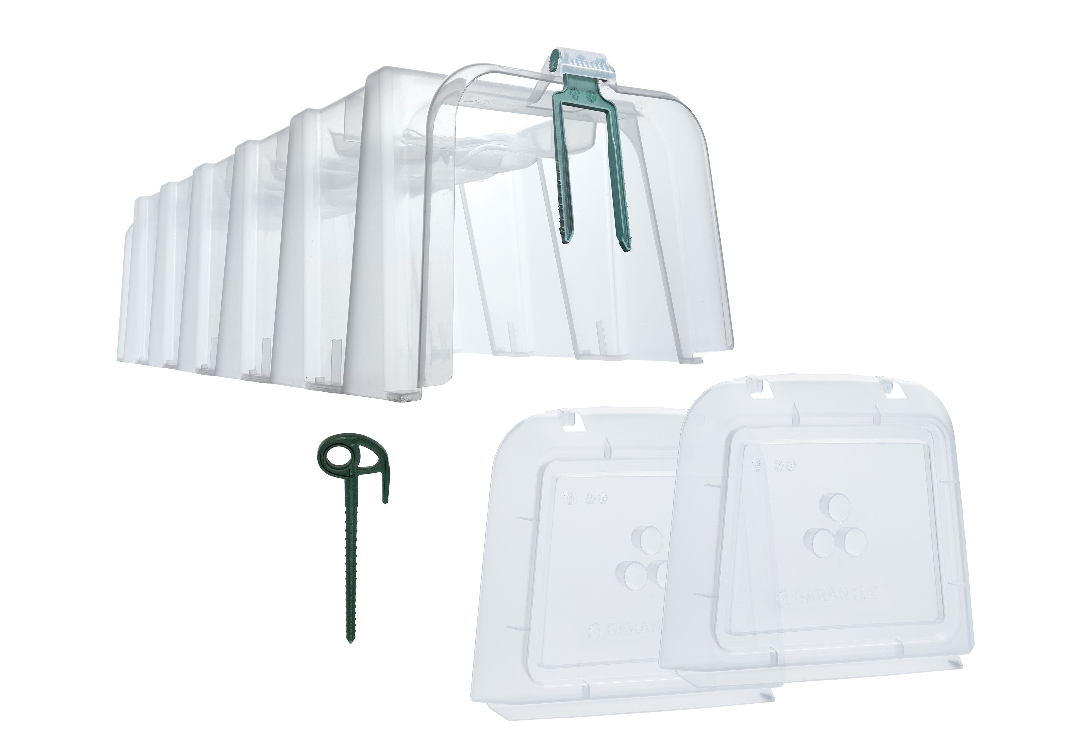 GARANTIA Frühbeet SUNNY Pflanztunnel 3er-Komplettset inkl. Endkappen und Bodenanker