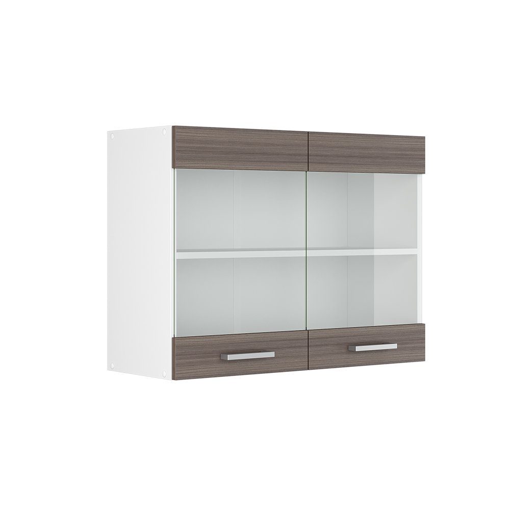 Vicco Glashängeschrank R-Line, Grau/Weiß, 80 cm günstig online kaufen