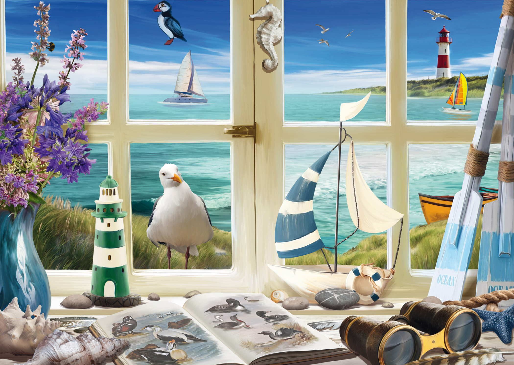 Schmidt Spiele Puzzle 1000 Teile Puzzle Studie am Meer 58894, Puzzleteile