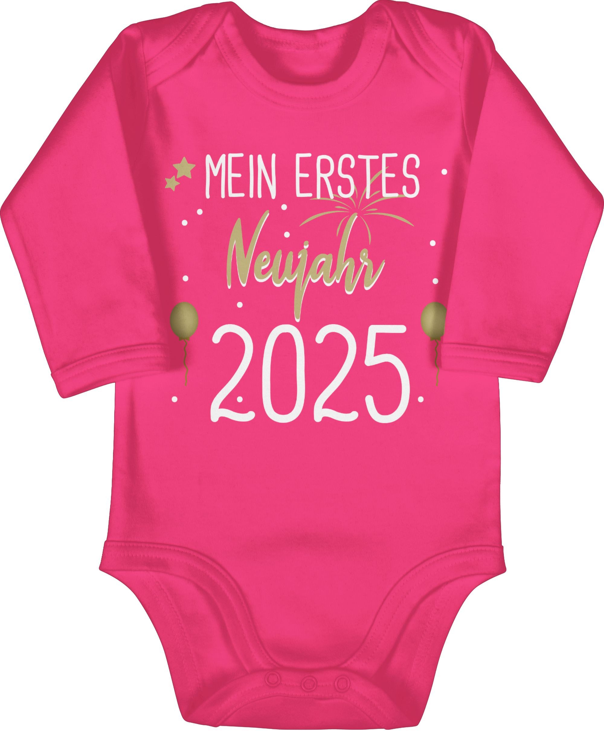 Shirtracer Shirtbody Mein 1. Neujahr weiß 2025 Silvester Baby