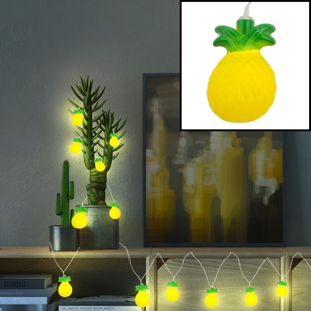 Globo Dekolicht, LED-Leuchtmittel LED Lichter Ananas Kette Warmweiß, Beleuchtung Wohn Figuren verbaut, Deko Schlaf fest