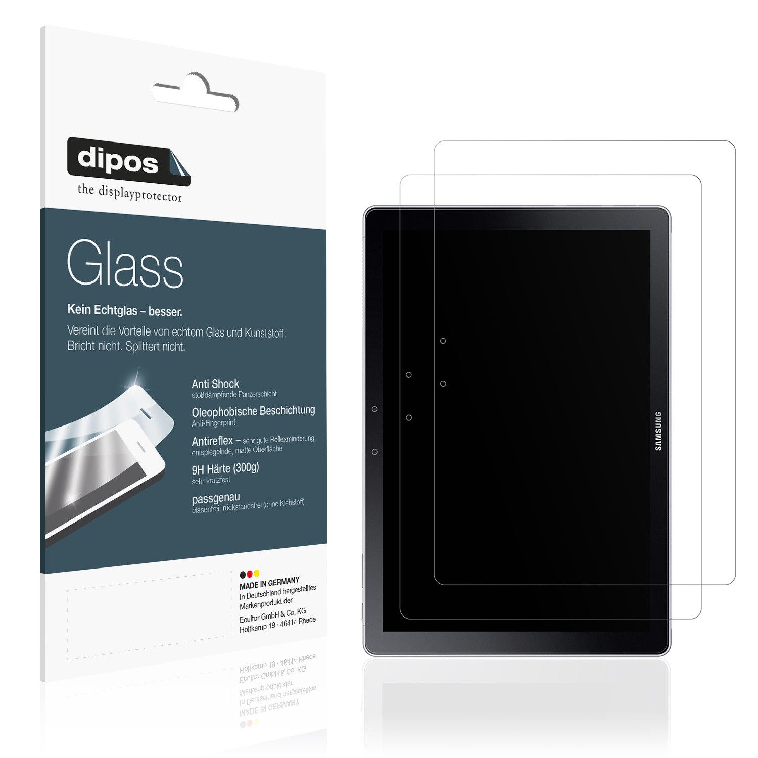dipos Displayschutzfolie Schutzfolie für Samsung Galaxy Book 12 Zoll 1. Gen, 2 Stück, Displayschutz Schutz Folie Made in Germany