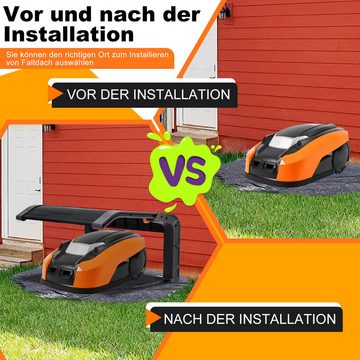 Bettizia Mähroboter-Garage Rasenmäher Garage Klappbar Mähroboter Dach Automower Mower Roboter