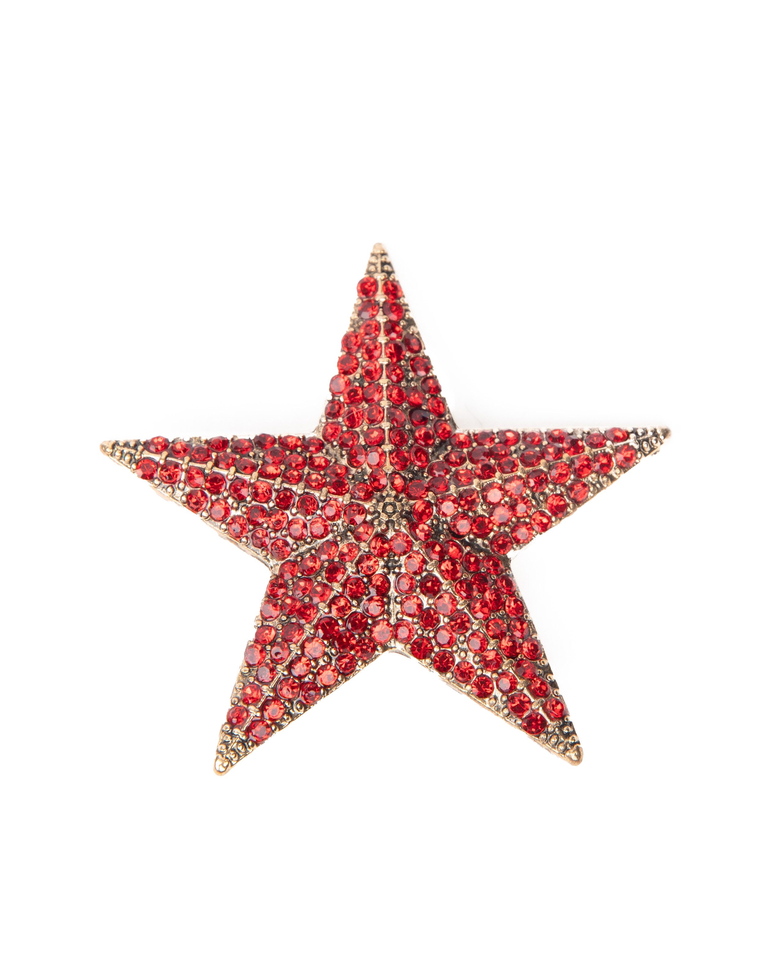MayTree Brosche "Stern" rot (Stück, 1-tlg), Metallbrosche in Form eines strahlenden Sterns