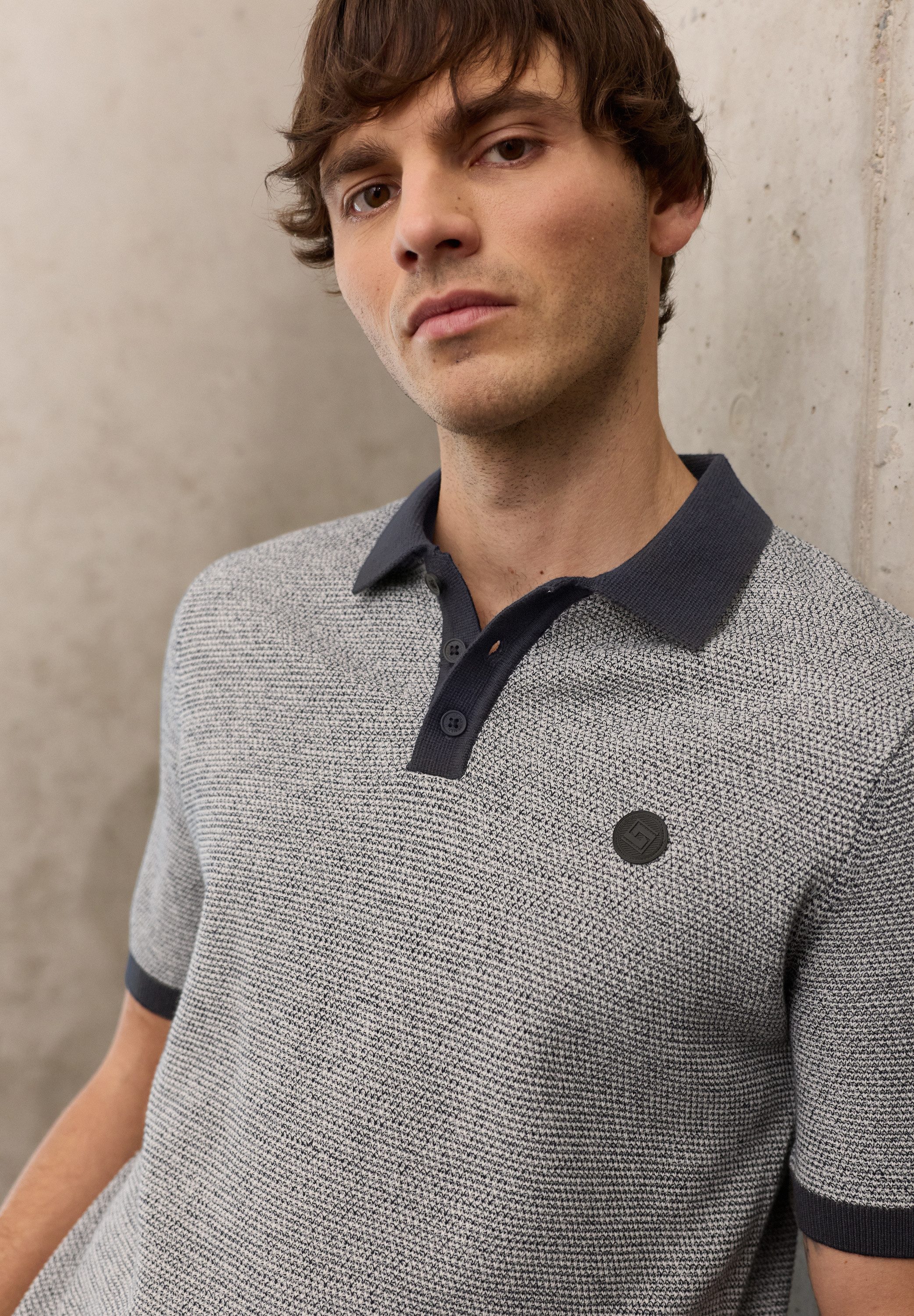 STREET ONE MEN Kurzarmpullover im soften Baumwoll-Mix