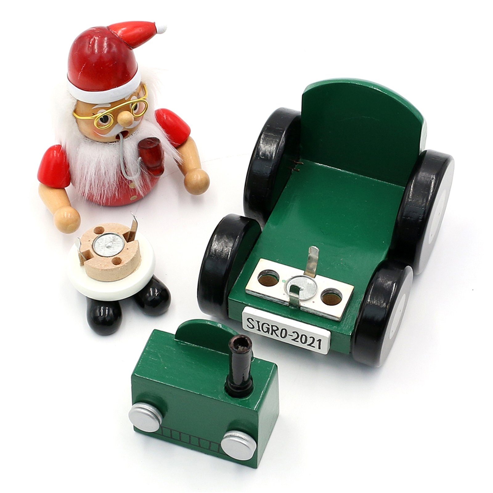 SIGRO Räuchermännchen Holz St) Santa, (1 Traktor Räucherfigur mit