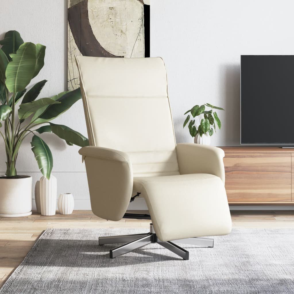 vidaXL Sessel Relaxsessel mit Fußteil Creme Kunstleder (1-St)
