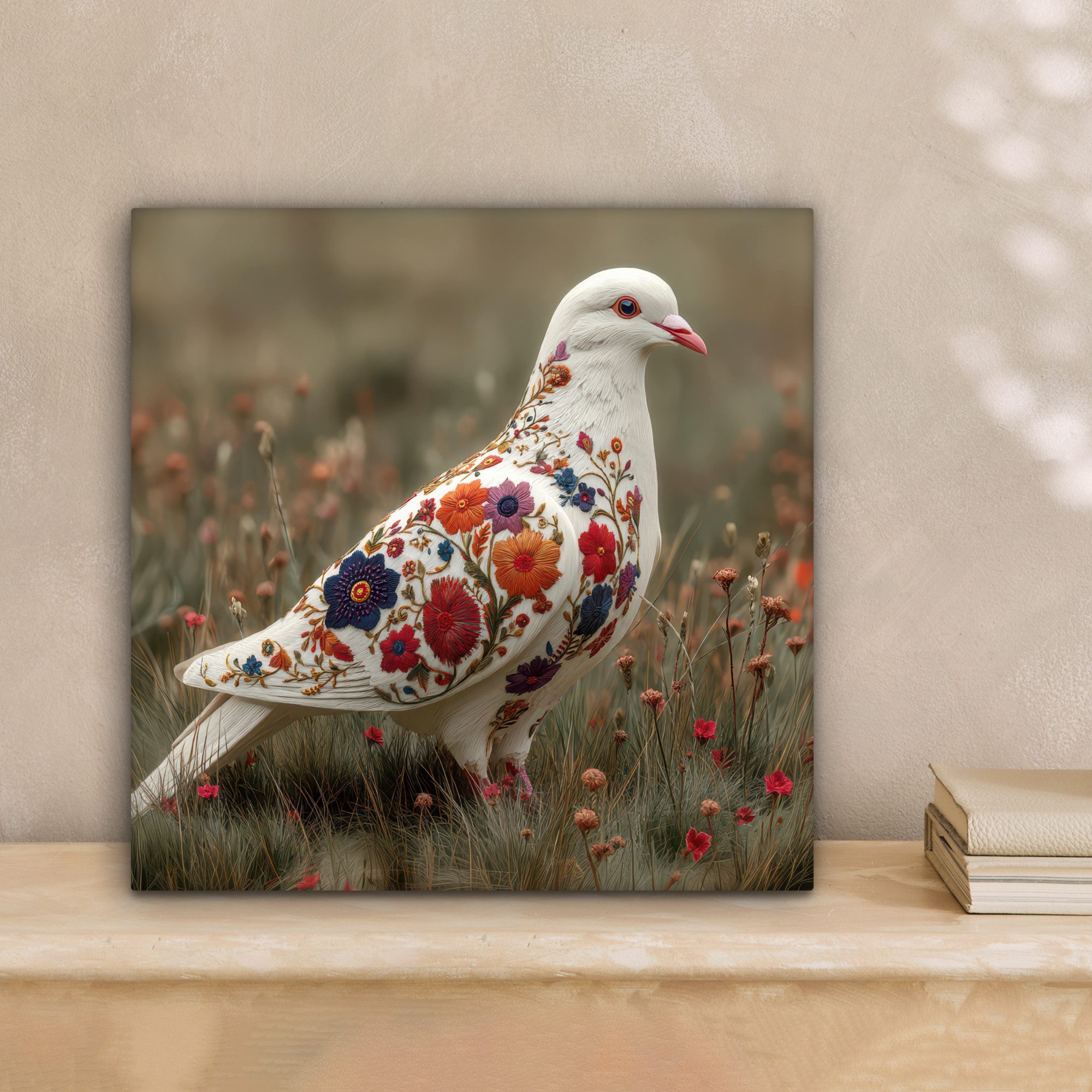 OneMillionCanvasses® Leinwandbild Taube - Blumen - Natur, Fotodruck (1 St), günstig online kaufen
