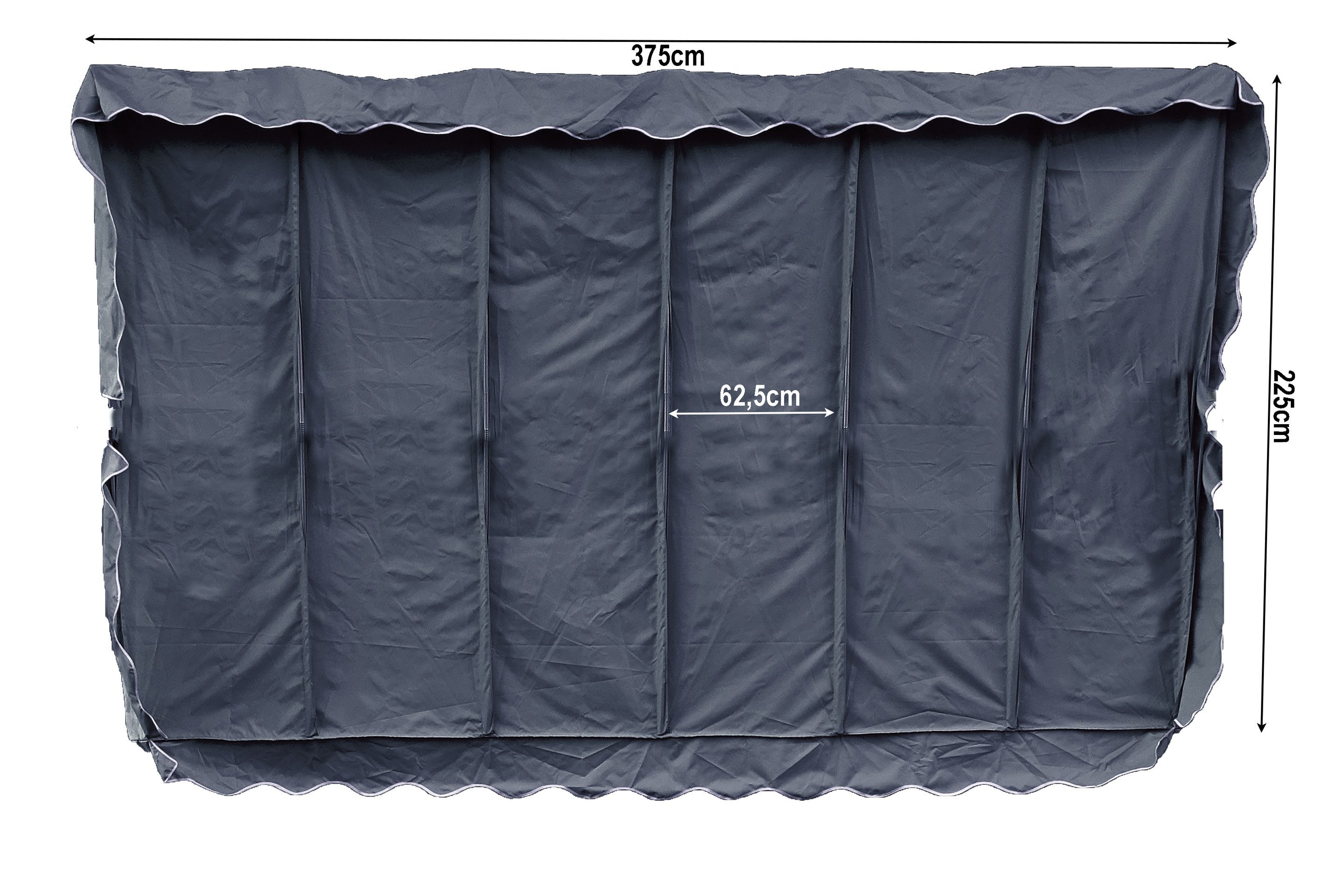 Quick Star Standmarkise Ersatzdach Markiese Dubai 375 x 225 cm - Mehrere Farben (1x Ersatzdach ohne Gestänge) Farbe: Grau RAL 7012 – Bild 2 von 5