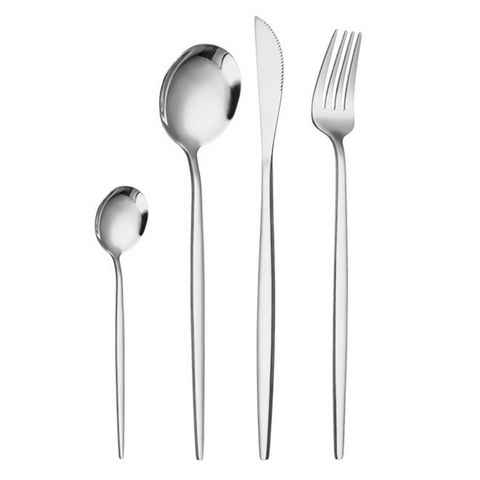 JOEAIS Besteck-Set 6 Personen 24 Teilig Edelstahl Besteckset, Essbesteck Set mit Messer Gabel Löffel Hochwertiges Edelstahlbesteck