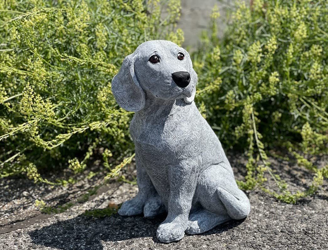 Stone and Hund Steinfigur groß Beagle Style Gartenfigur