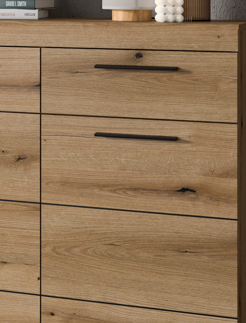 Inn.Furn Schuhkommode Shawn (Schuhschrank in Evoke Eiche, 2-türig, 90 x 96 cm), mit 2 Schubladen – Bild 4 von 5
