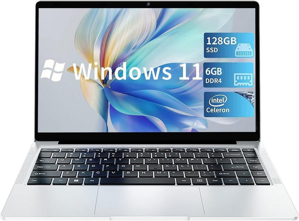 DUODUOGO Notebook (Intel Celeron J4105, UHD Graphics 600, 128 GB SSD, 6 GB  DDR4, 128 GB SSD 14,1