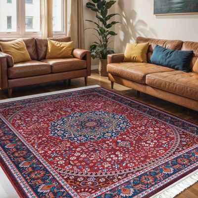 Orientteppich Teppich Oriental Orientteppich Wohnzimmer Orient Muster Rot, Mazovia, 80 x 150 cm, Fußbodenheizung, Allergiker geeignet, Rutschfest