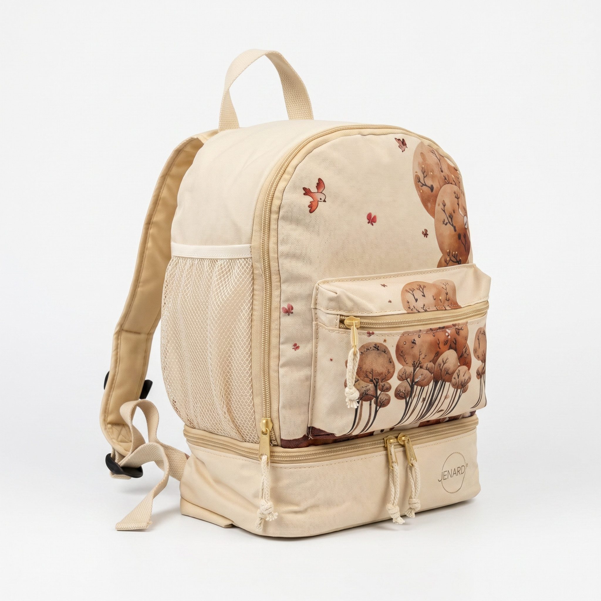 JENARD Kinderrucksack leicht wasserabweisend mit Brotdosen & Trinkflaschen Fach, Leicht, wasserabweisend, reflektierend, ergonomisch
