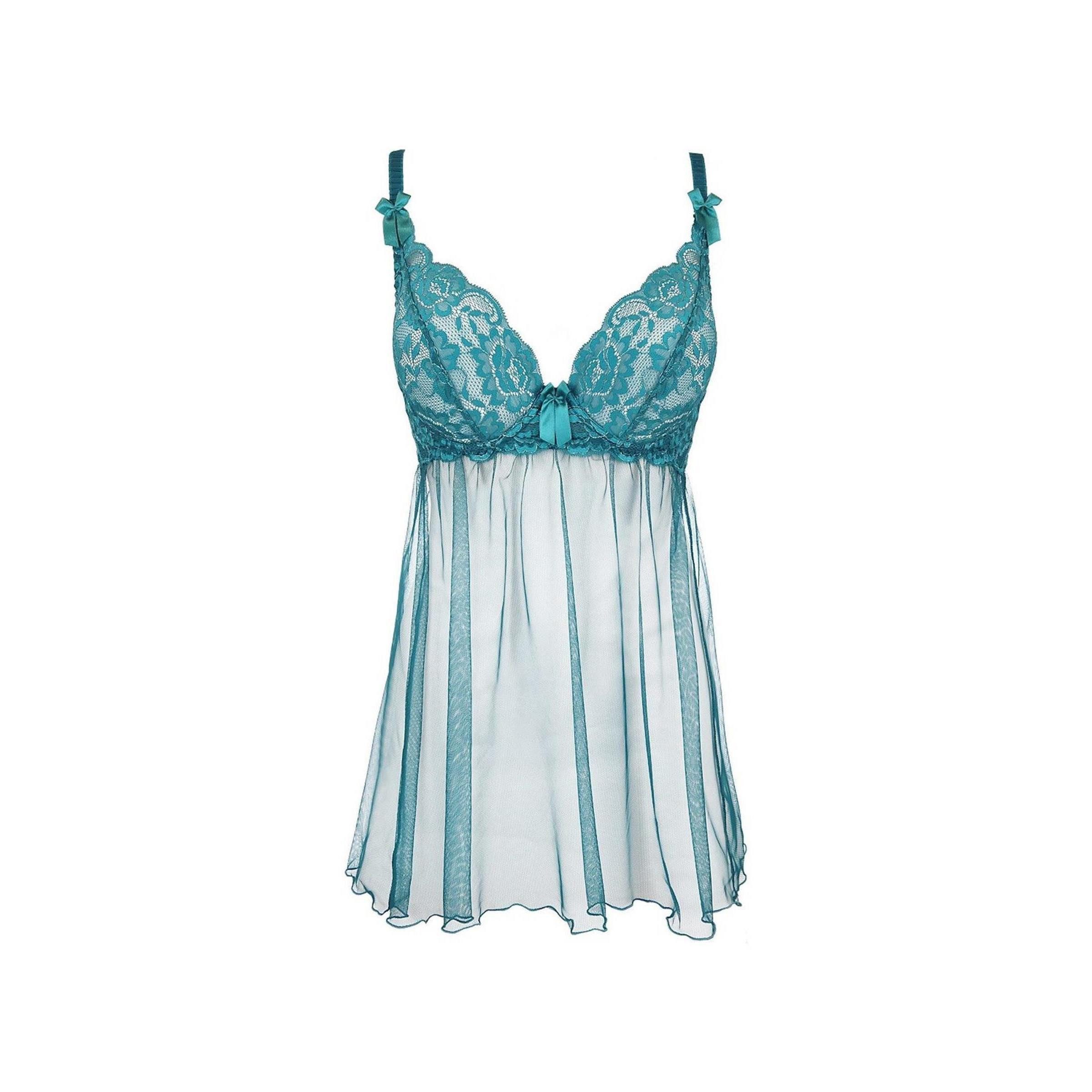 Axami Negligé V-9709 babydoll & string green - (S)