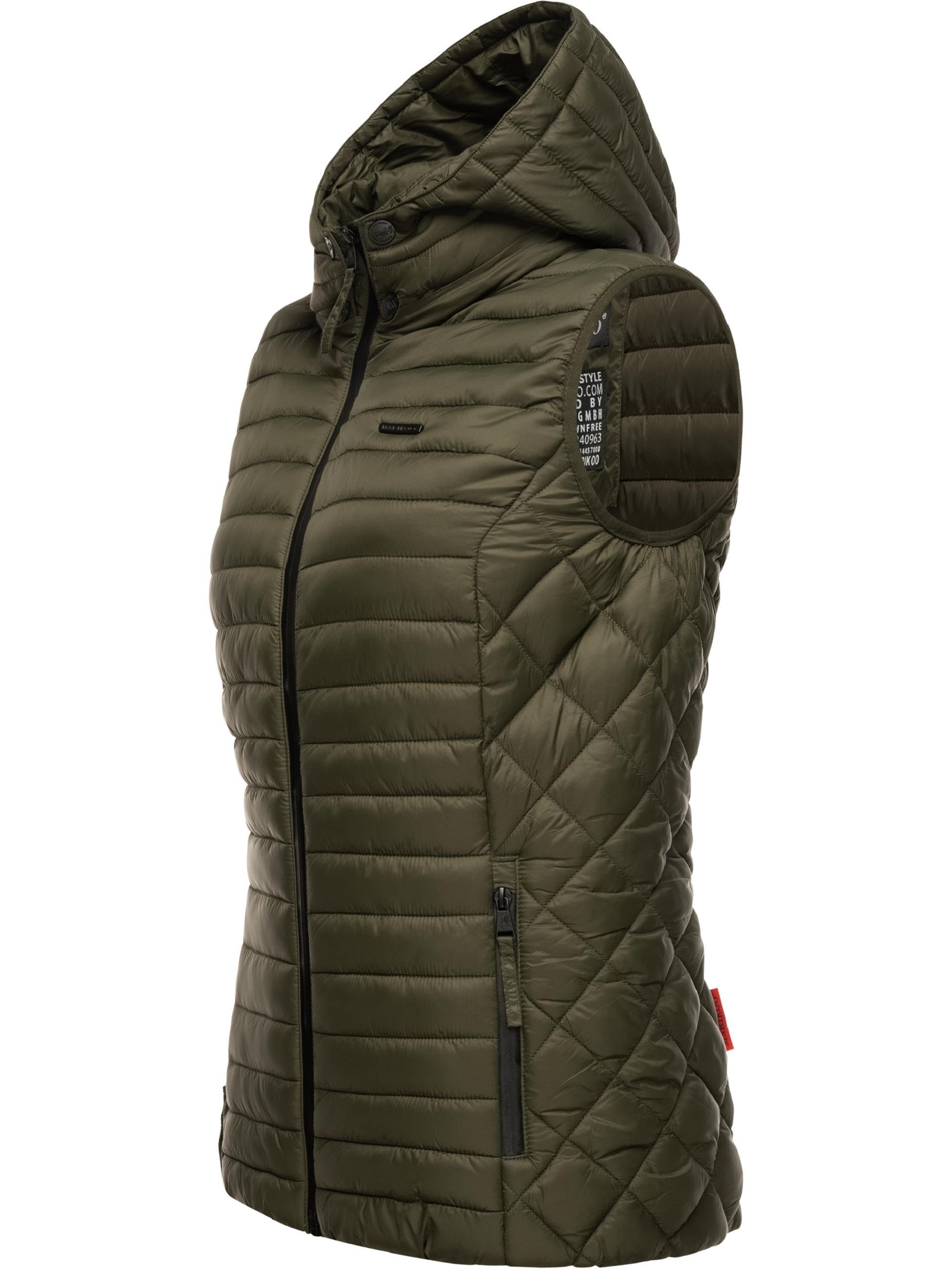 Marikoo Steppweste Hasenpfote (1-tlg) Dark Olive