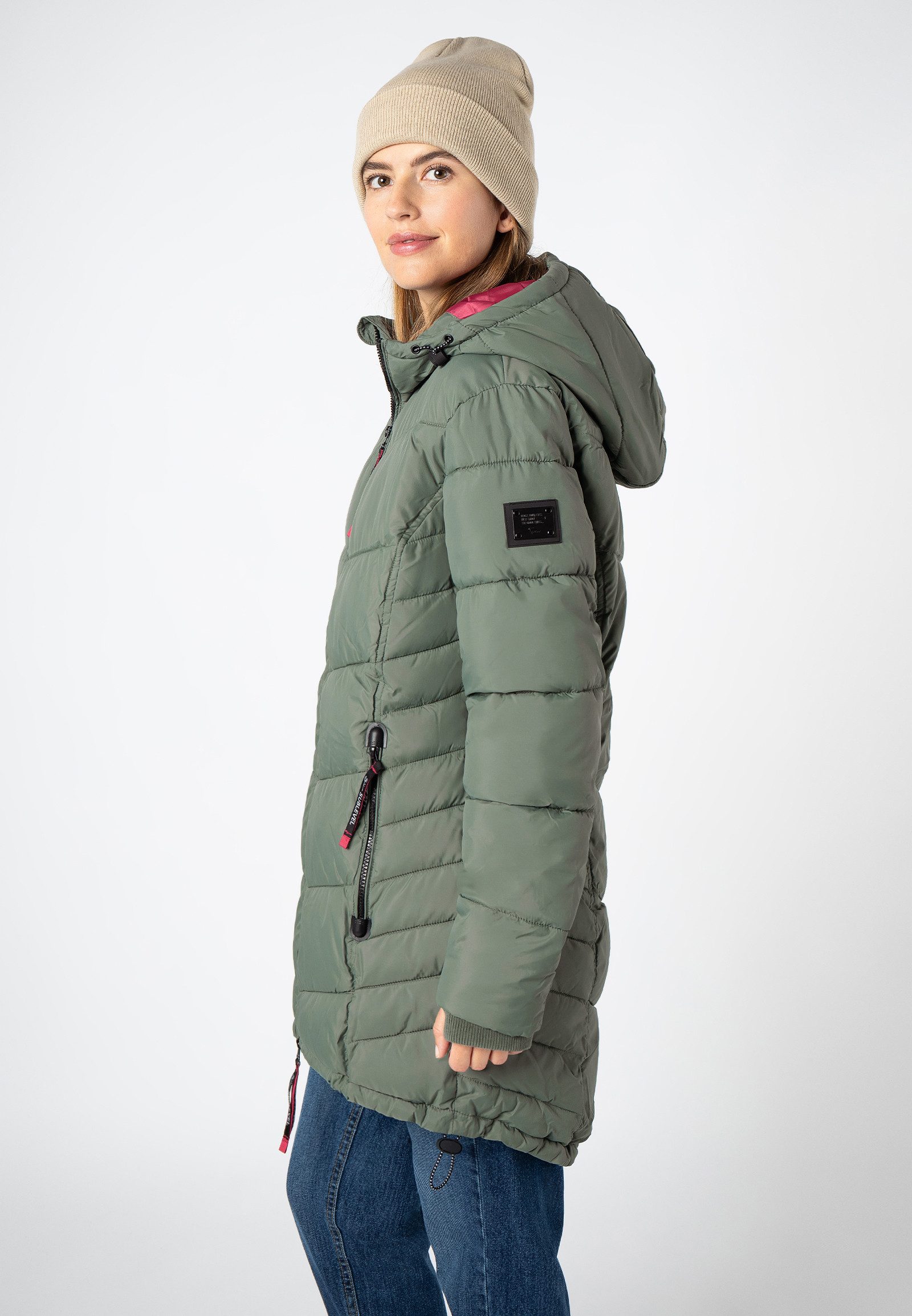 SUBLEVEL Wintermantel Steppmantel tailliert warm wattiert