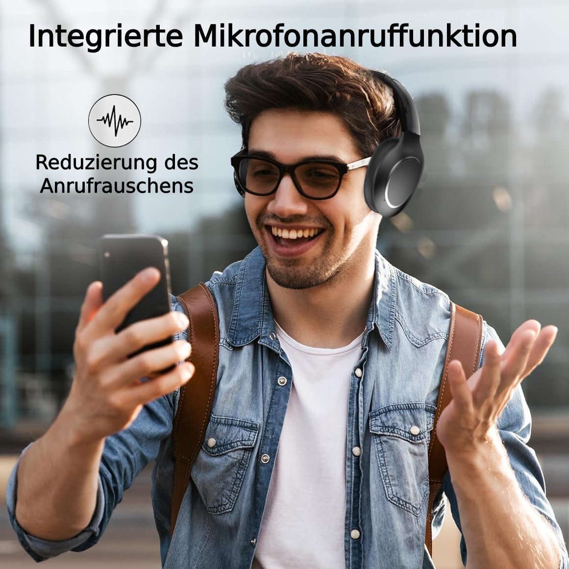 Forrlite Over-Ear-Kopfhörer, Noise Cancelling Kopfhörer Over-Ear-Kopfhörer (Active Noise Cancelling (ANC), Bluetooth 5.3, Doppelgeräte-Verbindung,HiFi-Stereo-Klangqualität)
