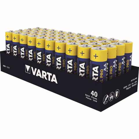 VARTA Batterien Alkaline INDUSTRIAL PRO, Mignon LR06 (AA), Packung: 40 Stück Batterie, LR06 (1,5 V)