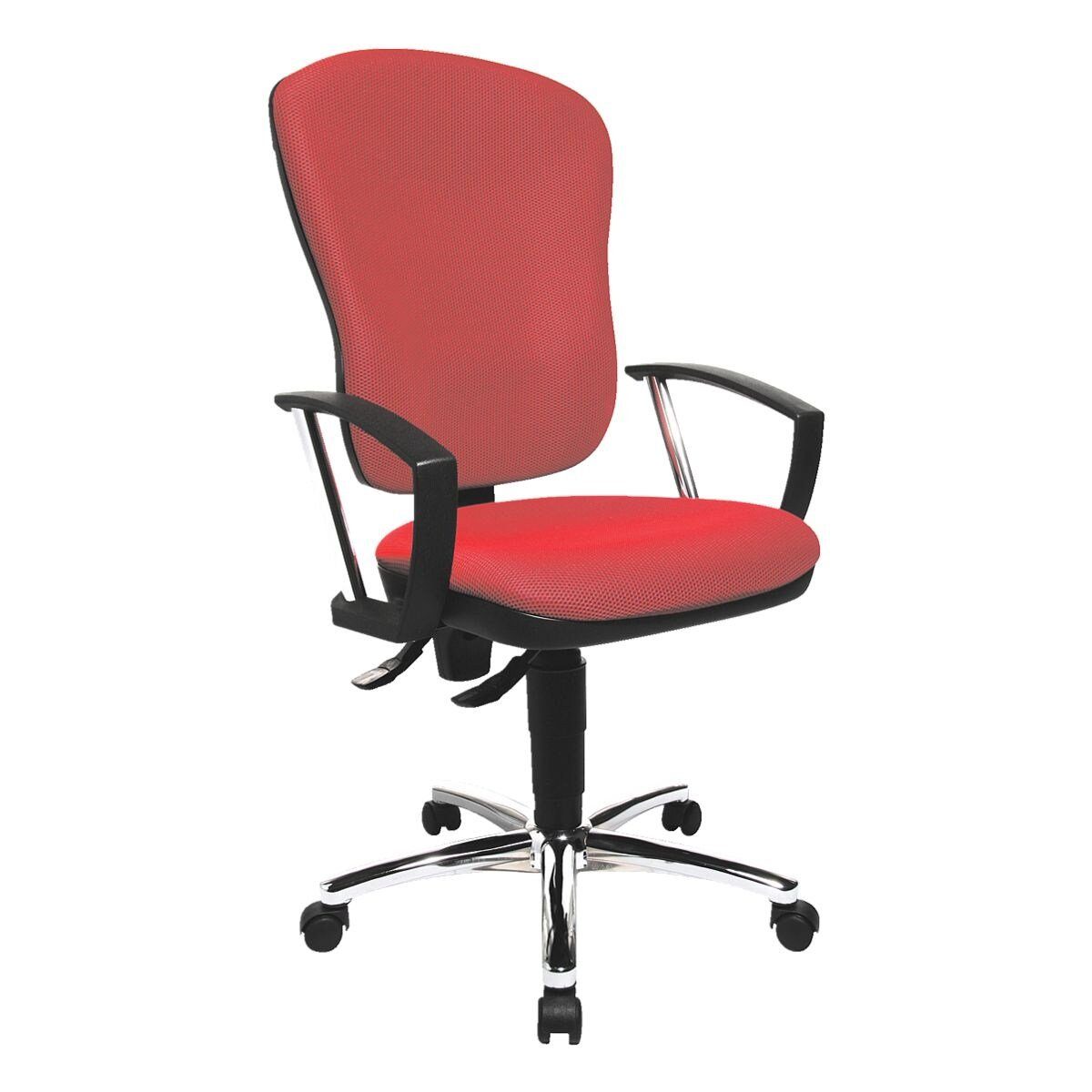TOPSTAR Schreibtischstuhl Steel Point 80, Muldensitz mit Beckenstütze / konturgeformter Lehne, (ohne Armlehnen) rot