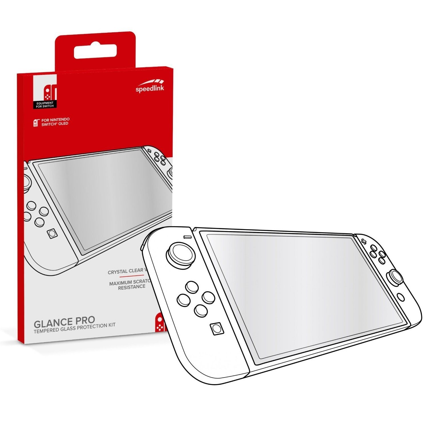 Speedlink Schutzfolie Display-Schutzfolie Schutz-Glas Display-Glas, Glas-Folie für Nintendo Switch OLED Screen Protector, Anti-Kratz