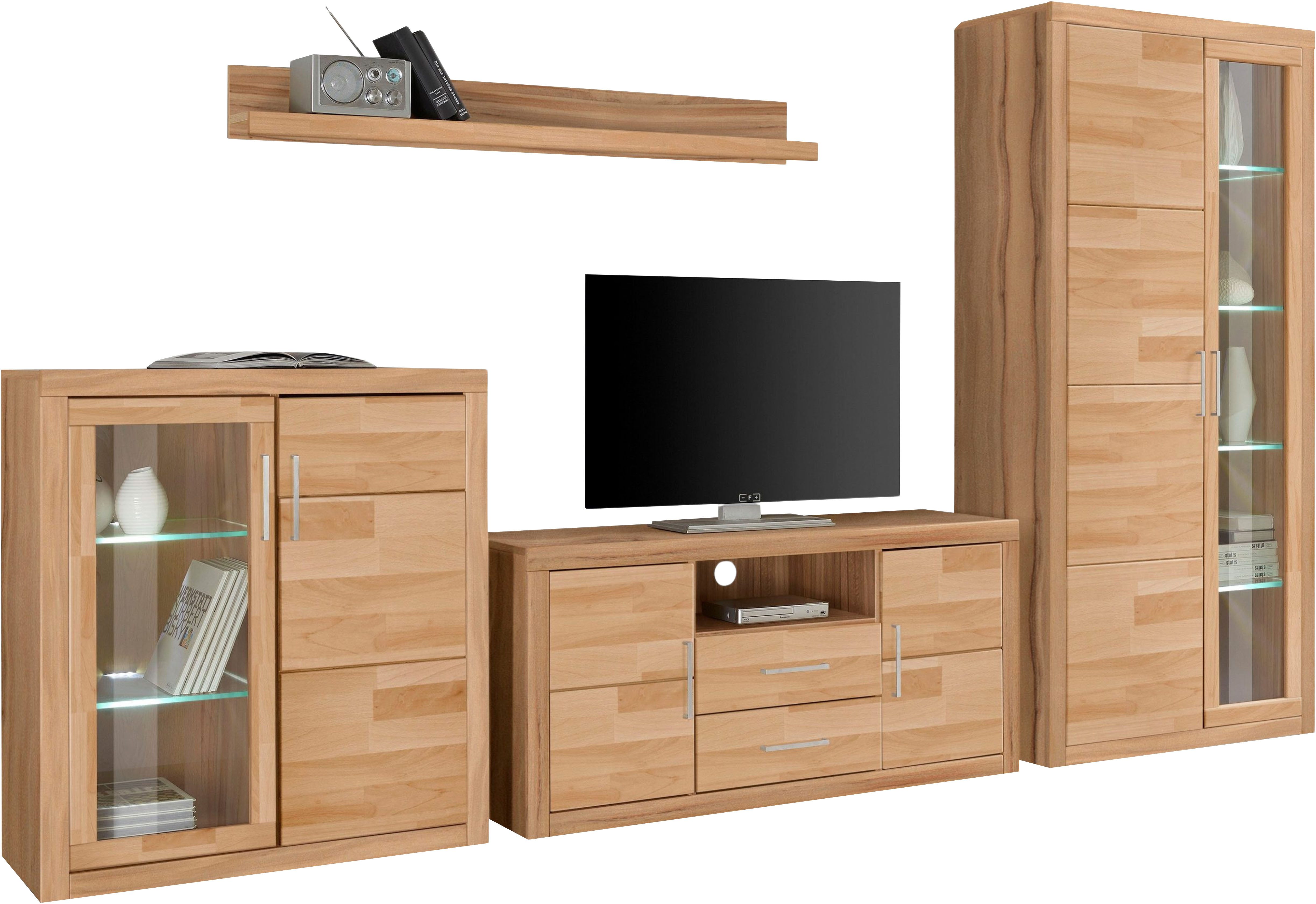 Home affaire Wohnwand Logo, (Set, 4-St), teilmassives Holz