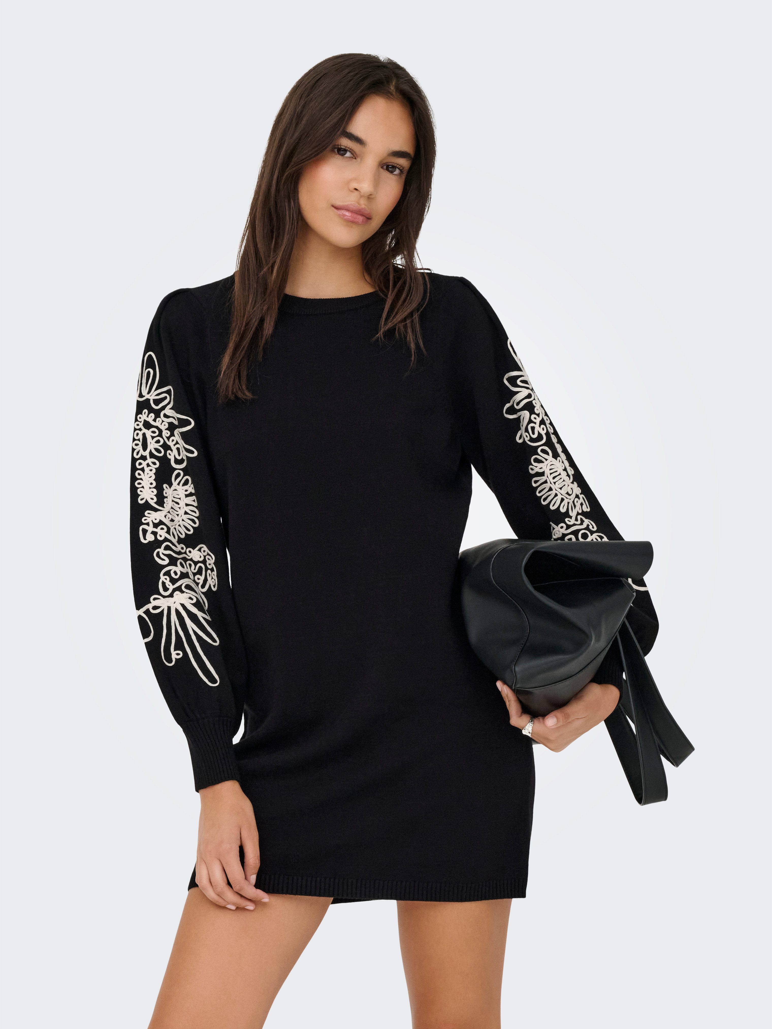 ONLY Strickkleid ONLMAGNOLIA LS DETAIL DRESS KNT Materialmix, regular fit