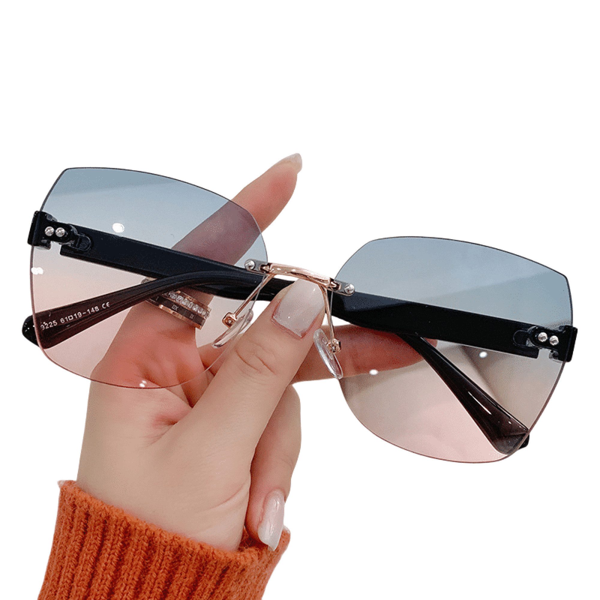 BUMHUM Sonnenbrille Randlose Sonnenbrille mit geschnittenen günstig online kaufen