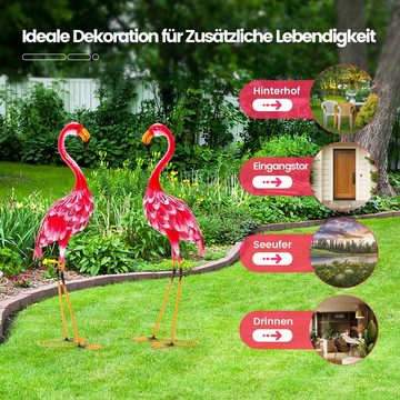 COSTWAY Gartenfigur, 2er-Set, Flamingo-Gartenstatuen