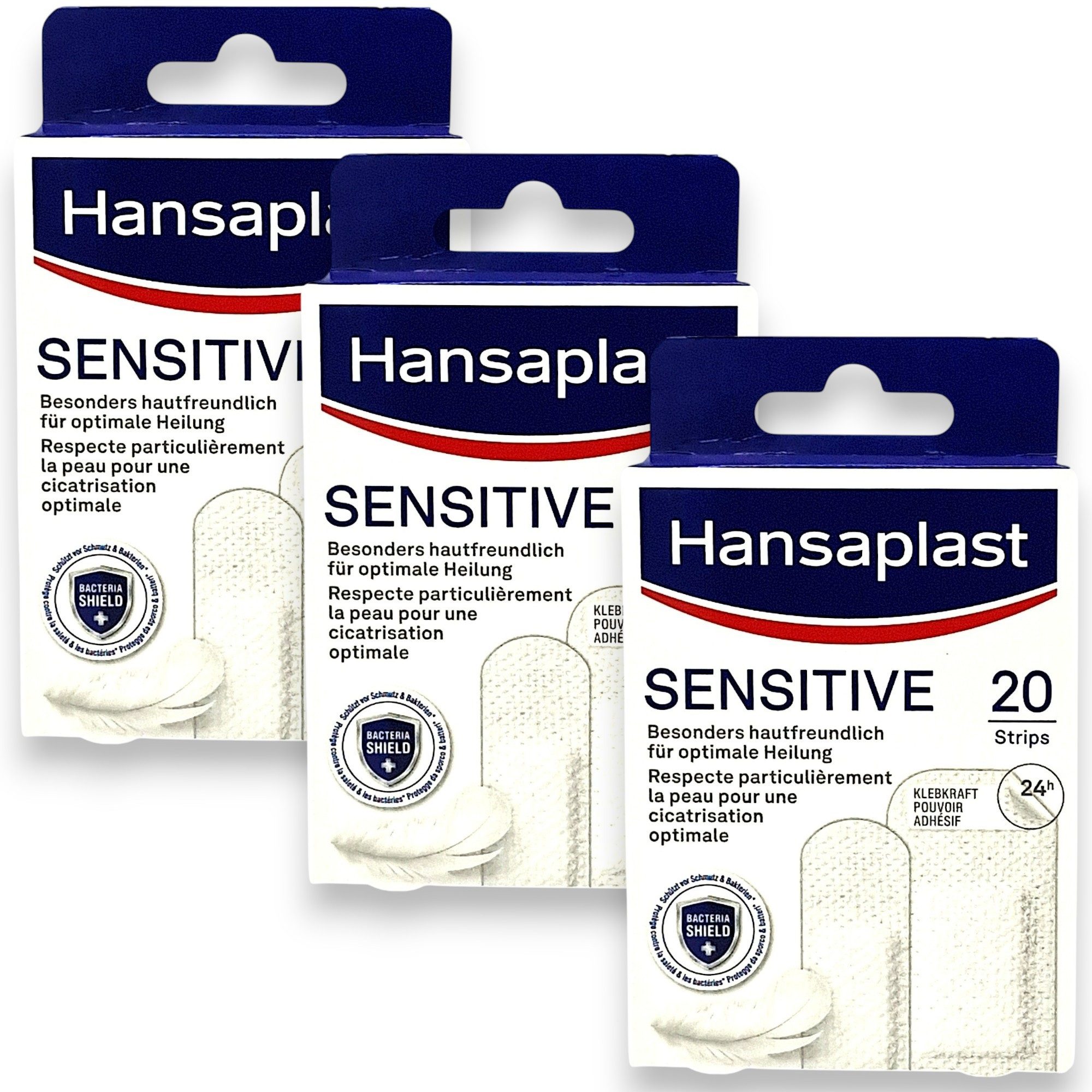 Hansaplast Wundpflaster 3x Hansaplast Sensitive Strips 3x 20 Stück