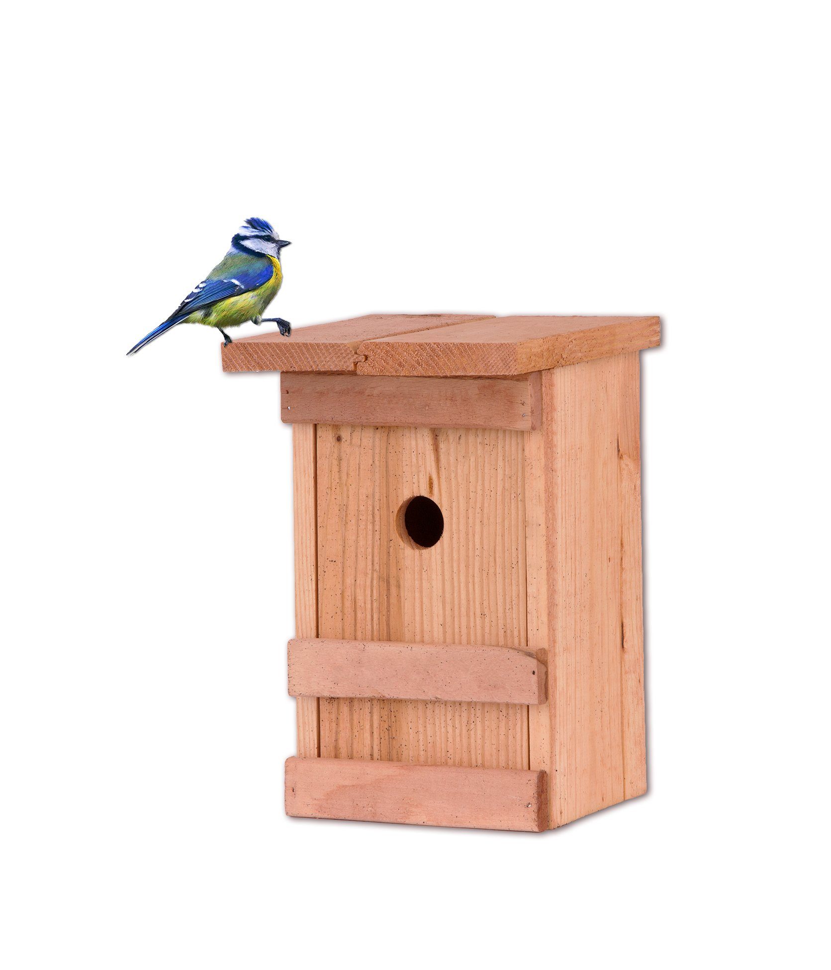 BigDean Vogelhaus Massivholz 25x14,5x12cm Vogelhaus Meisennistkasten Vogelhäußchen